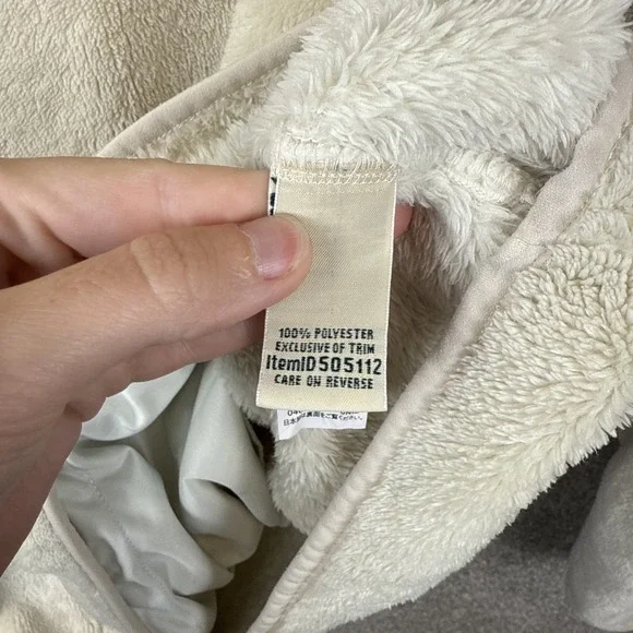 LL Bean Hi-Pile Fleece Pullover Snap Women's XL Jacket Cream - Picture 5 of 7